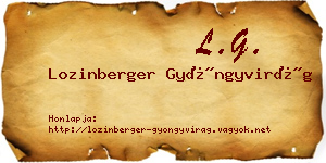 Lozinberger Gyöngyvirág névjegykártya